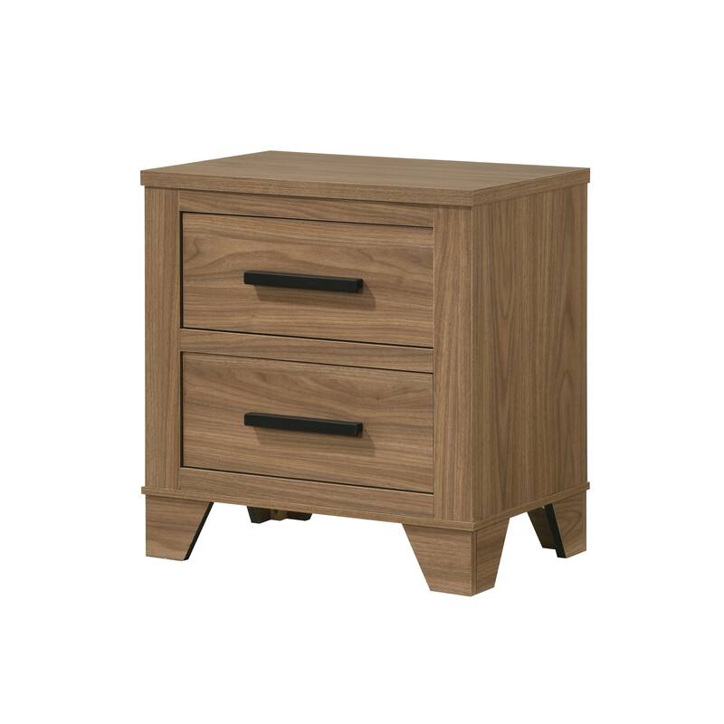 Furniture of America Nyess Modern 3-Piece Chestnut Brown Dresser and 2 Nightstand Bedroom Set