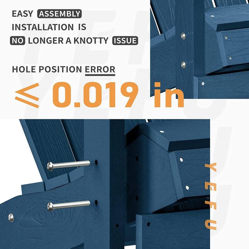 WINSOON All Weather HIPS Outdoor Plastic Adirondack Chairs Set of 4