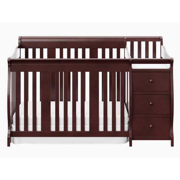 Shop Storkcraft Portofino 4 In 1 Convertible Crib And Changer Convenient Storage Solution 3 Spacious Drawers And 3 Open Shelves Overstock 23507888 Espresso