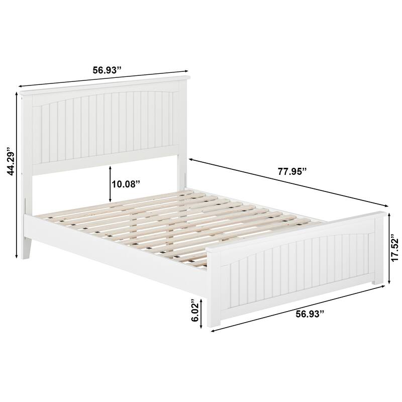 Naples Solid Wood Low Profile Platform Bed with Matching Footboard