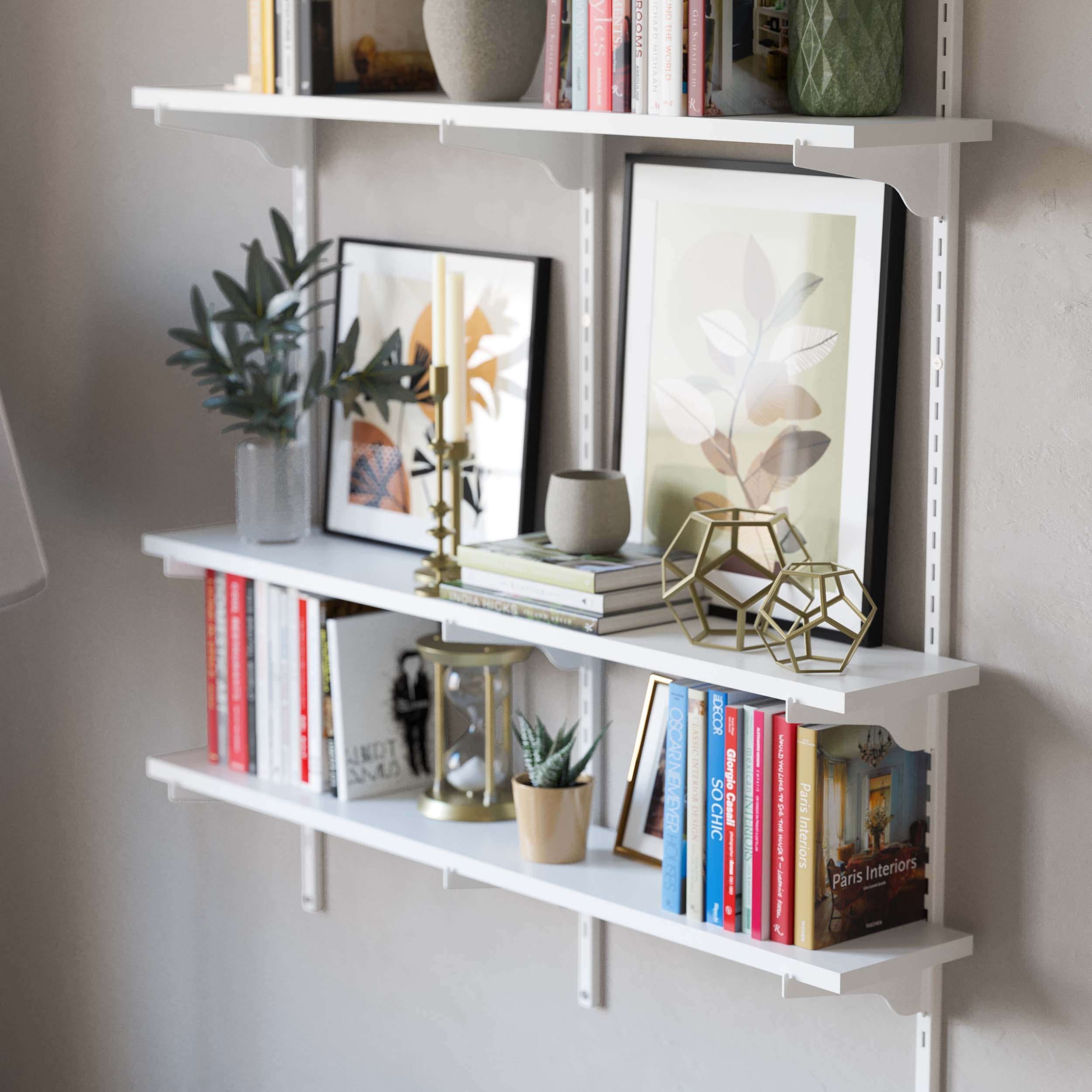 Adjustable Shelf, 36 inch Floating Shelves, Wooden Closet Shelves, Kitchen Shelving, Pantry Shelves, Wall Mounted, Tier Options