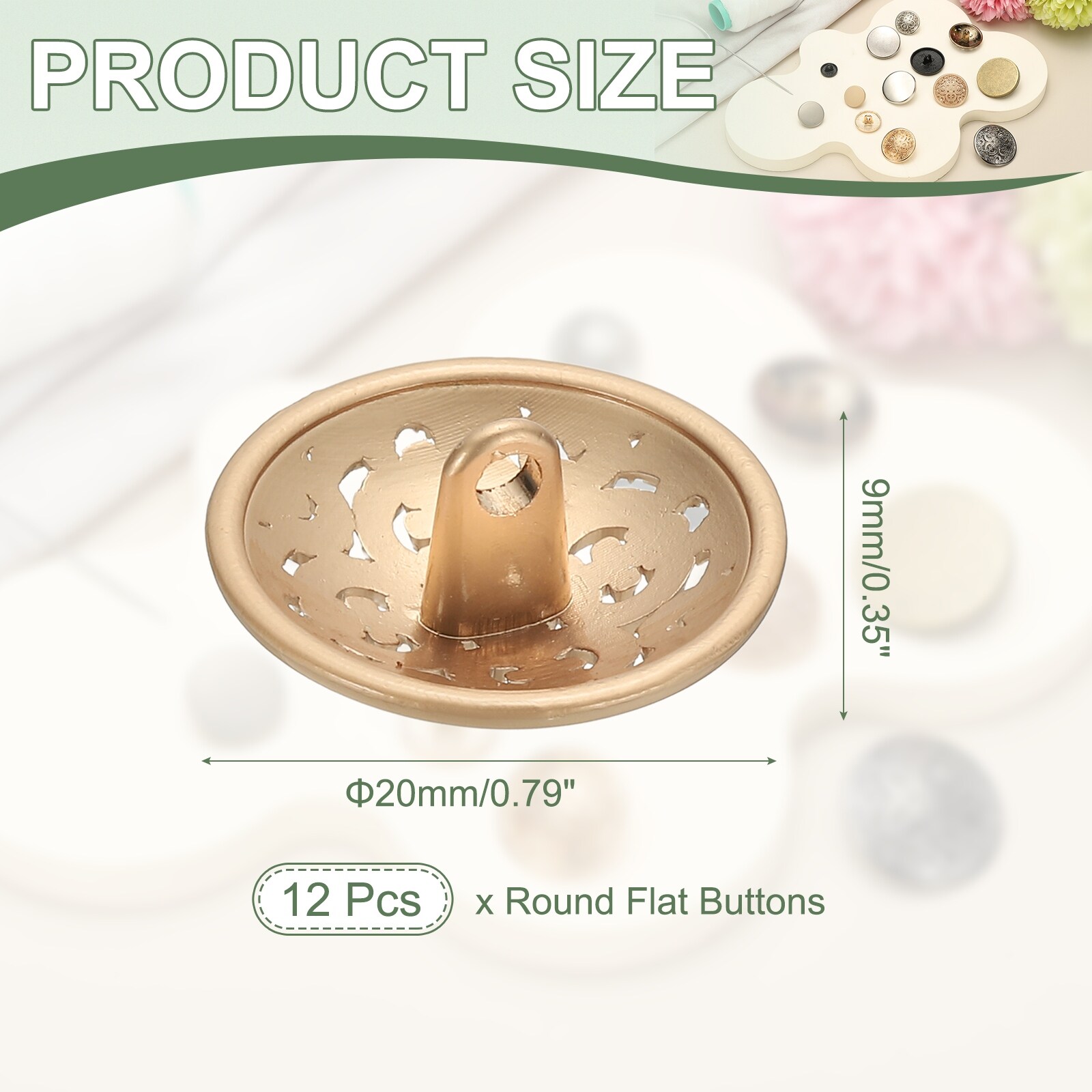 Metal Round Hollow Buttons, Retro Hollow Shank Sewing Buttons - Fitting for (Shirt - Suit - Sewing Crafts)