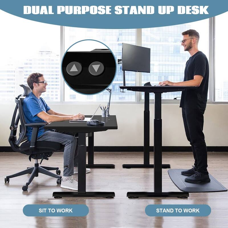 Costway Electric Stand Up Desk Frame Single Motor Height Adjustable w/