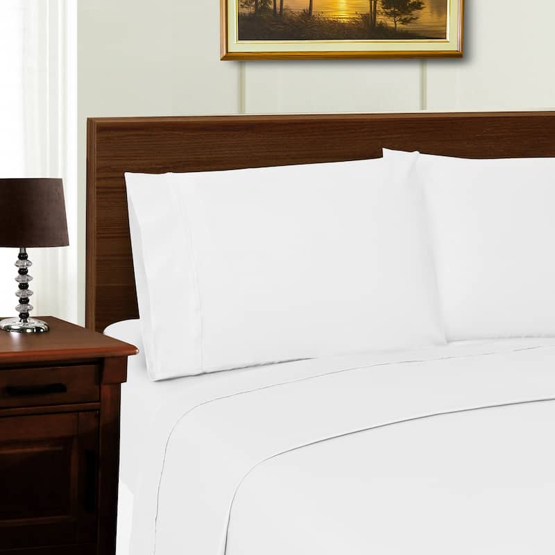 Superior Solid Lyocell-Blend Bed Sheet Set - White - California King