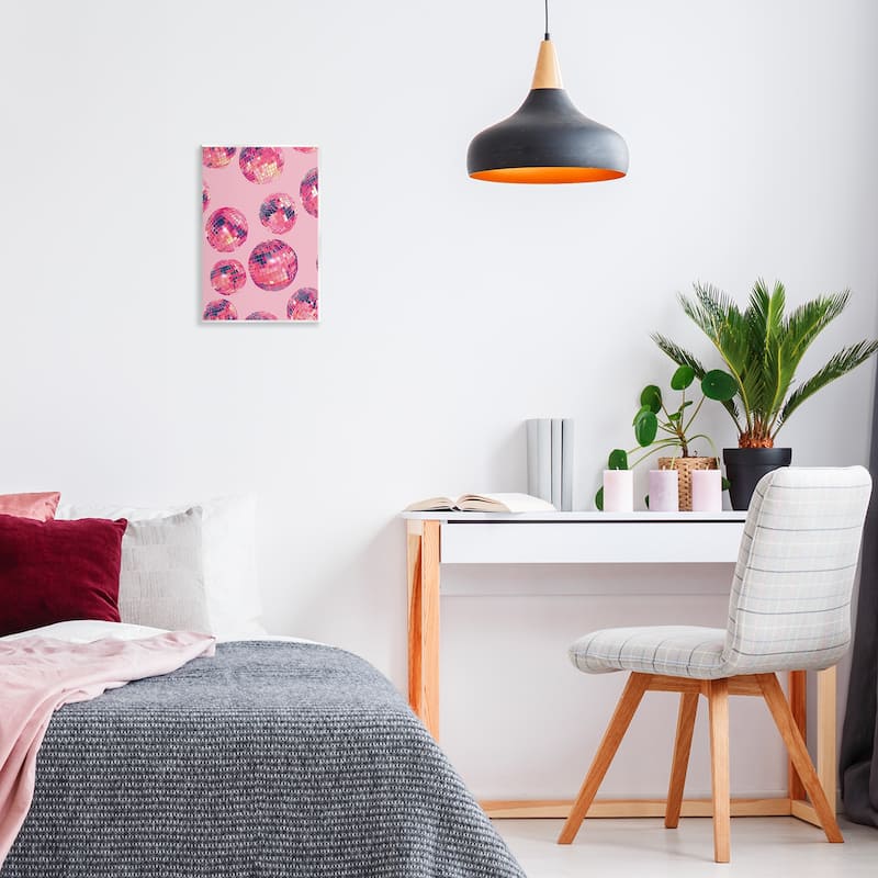 Stupell Vivid Pink Disco Pattern Wall Plaque Art Design By LSR Design Studio