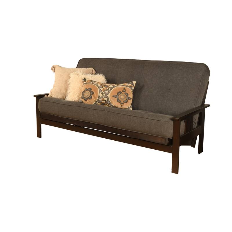 Porch & Den DeSoto Espresso Full-size Futon Set with Linen Mattress