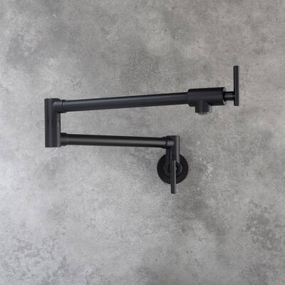 Matte Black Wall Mount Pot Filler Faucet