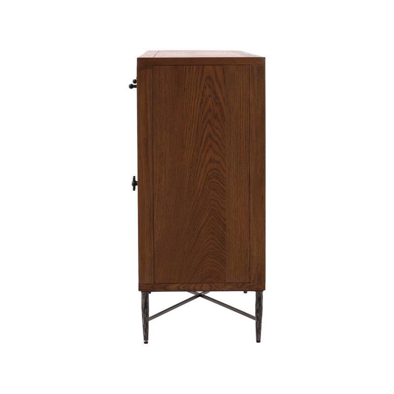 Furniture Classics Reese Natural Oak and Iron Sideboard Cabinet