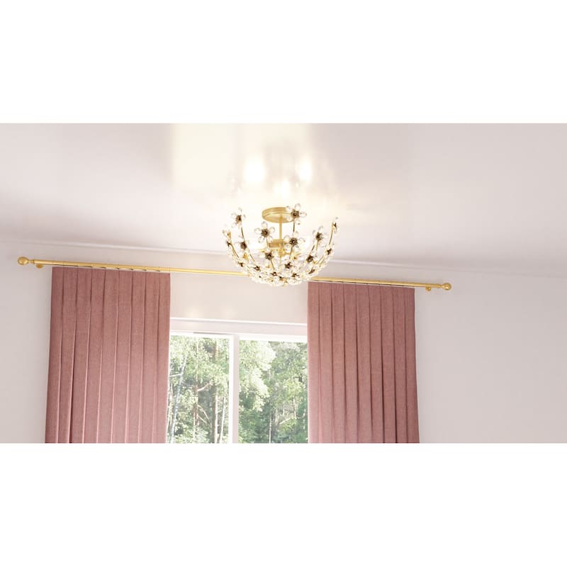 Rosemary 3-Light Soft Gold Semi-Flush Mount