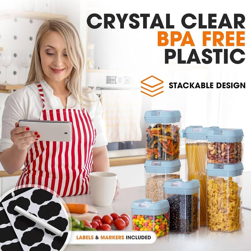 Cheer Collection 7-piece Stackable Airtight Food Storage Container Set