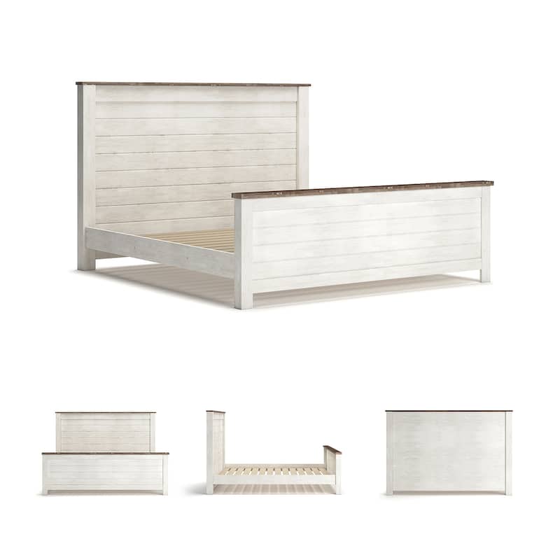Willowton California King Panel Bed - Whitewash - Width: 81.00"Depth: 87.00"Height: 54.00"