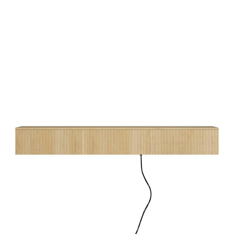 69" Wall Mounted TV for TVs up to 65'', Floating TV Stand with LED Lights & Power Outlet