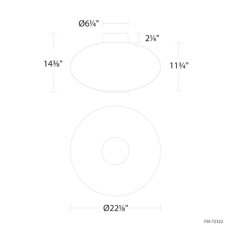 Illusion 22in LED Flush Mount Selectable CCT 2700-3000-3500K set to 2700K