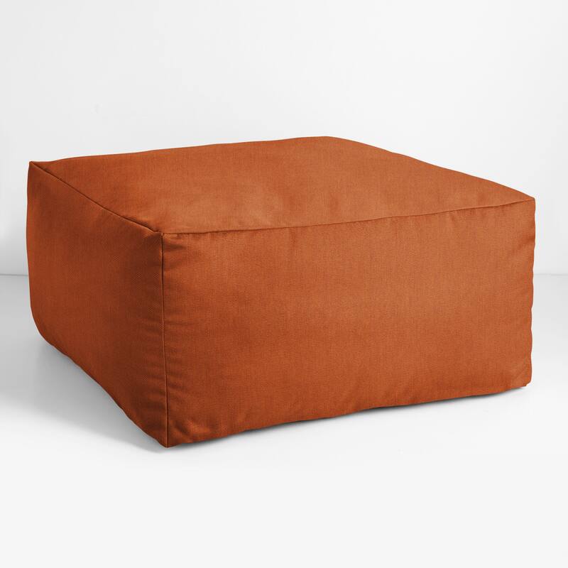 Sorra Home Sunbrella Outdoor Knife Edge Solid Bean Pouf