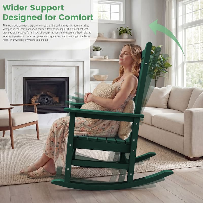 Modern High-Back Rocking Adirondack Chair All Weather