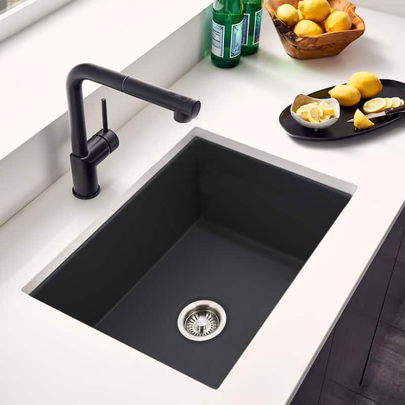 Houzer PTU-2800 Platus 25-1/2" Undermount Single Basin Fireclay