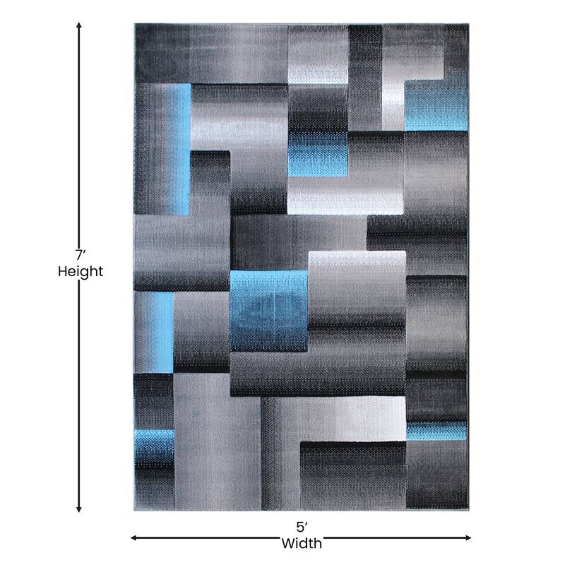 Modern Geometric Style Color Blocked Indoor Area Rug