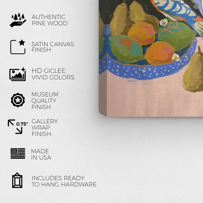 Wynwood Studio Canvas Floral and Botanical Exotic Still Life Blue and Rustic Wall Art Canvas Print