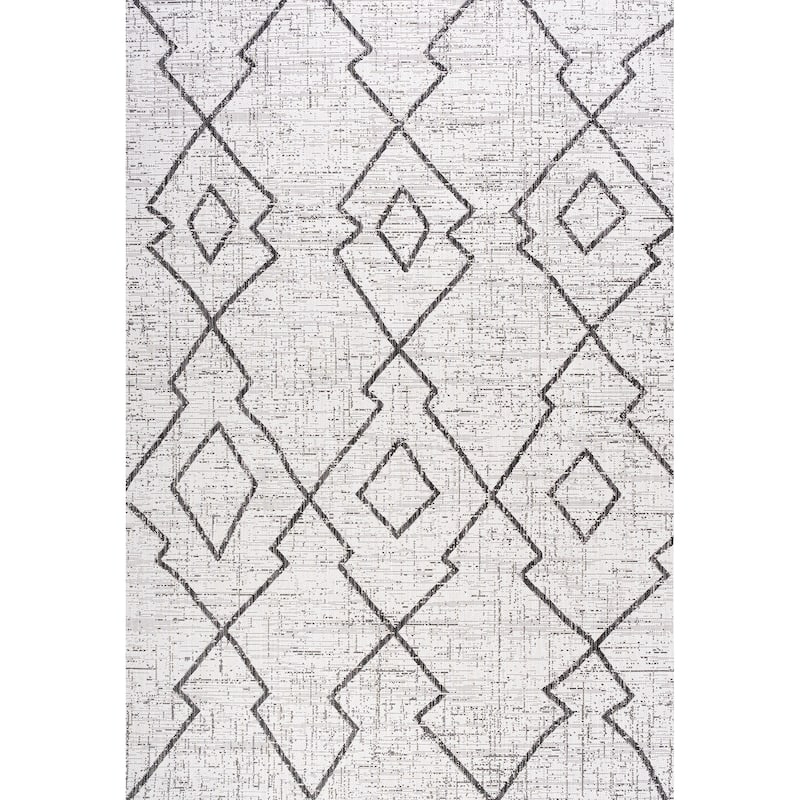 JONATHAN Y Derya Tribal Diamond Trellis Indoor/Outdoor Area Rug - 3 X 5 - Ivory/Black