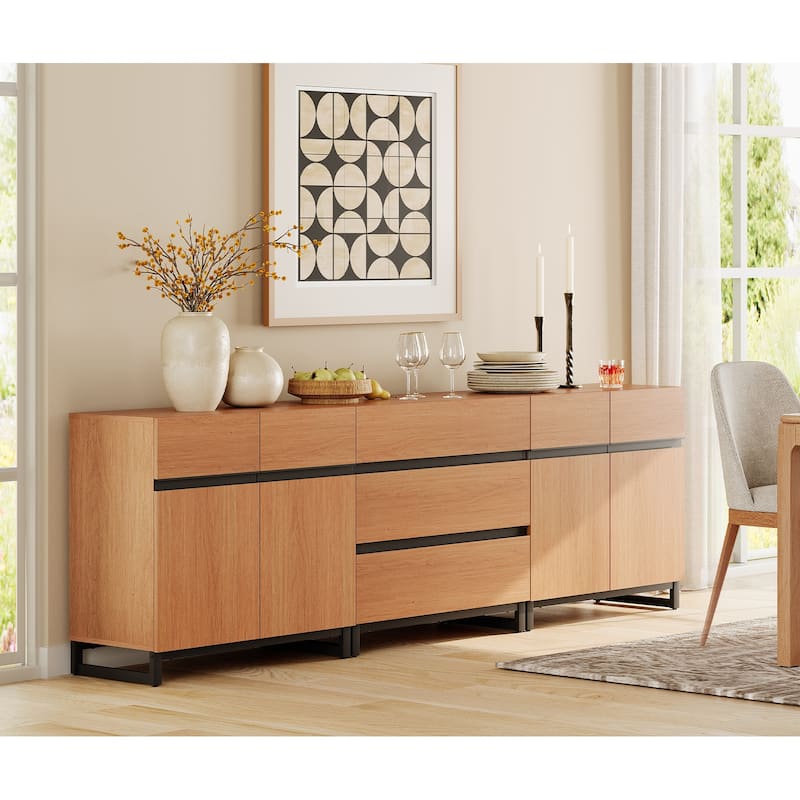 WAMPAT Storage Cabinet, 3 in 1 Modern Sideboard