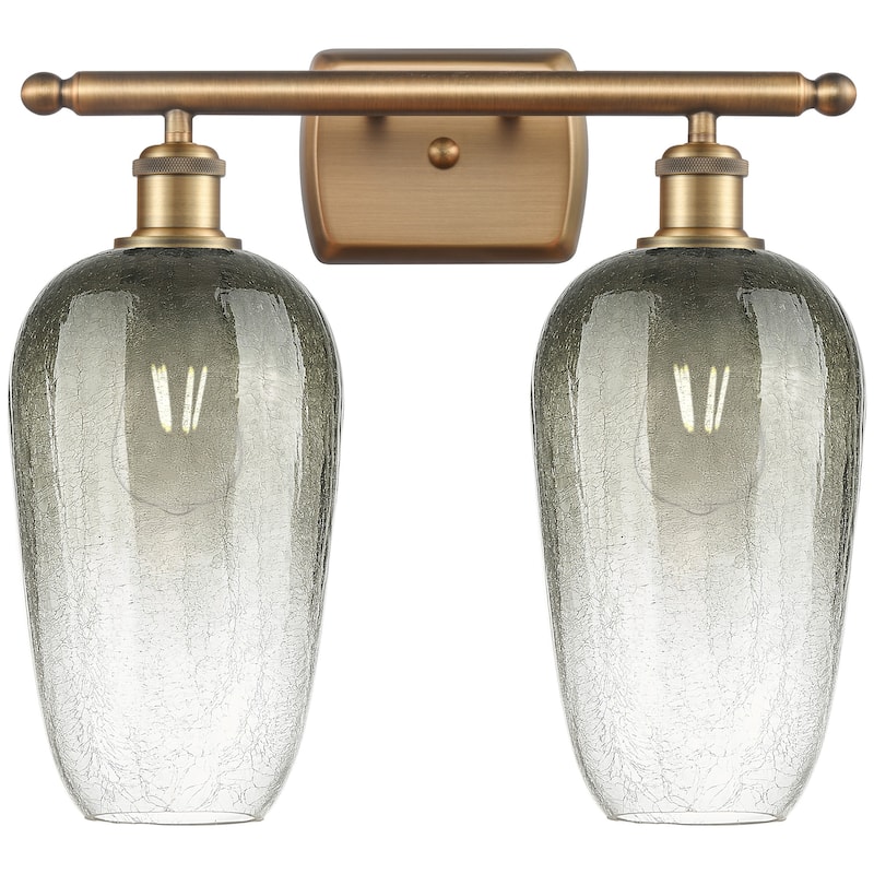 Innovations Lighting 516-2W-16-17 Brookhaven Flute Vanity Brookhaven - Brushed Brass / Slate
