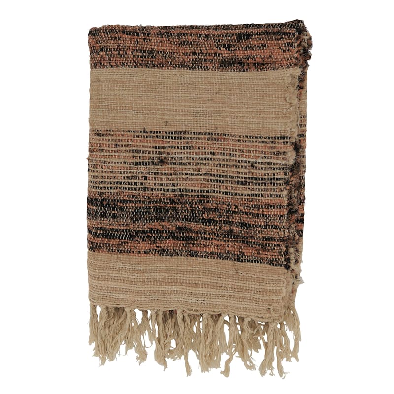 Throw Blanket With Striped Design
