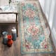 SAFAVIEH Monaco Lillie Boho Medallion Distressed Area Rug - 2'2" x 6' Runner - Light Blue/Fuchsia