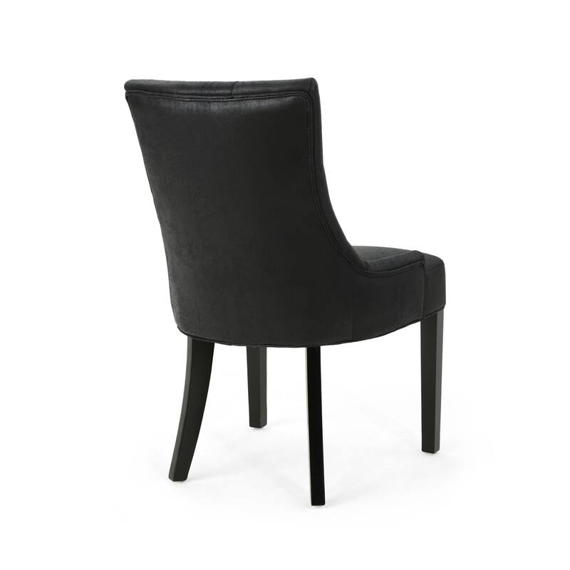 Tufted Backrest Dining Chair with Tapered Legs,Set of 2