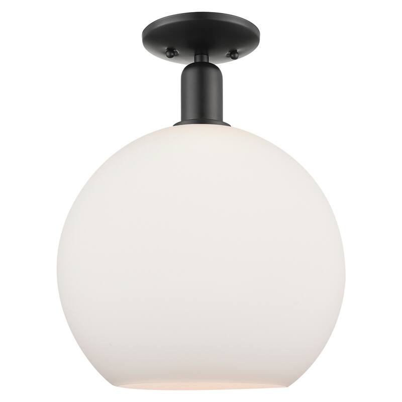 Innovations Lighting Endless Possibilities Arcadia - Athens - 1 Light 12" Semi-Flush Mount - Matte White/Matte Black