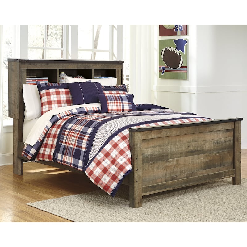 Signature Design by Ashley Trinell Brown Full Bookcase Panel Bed