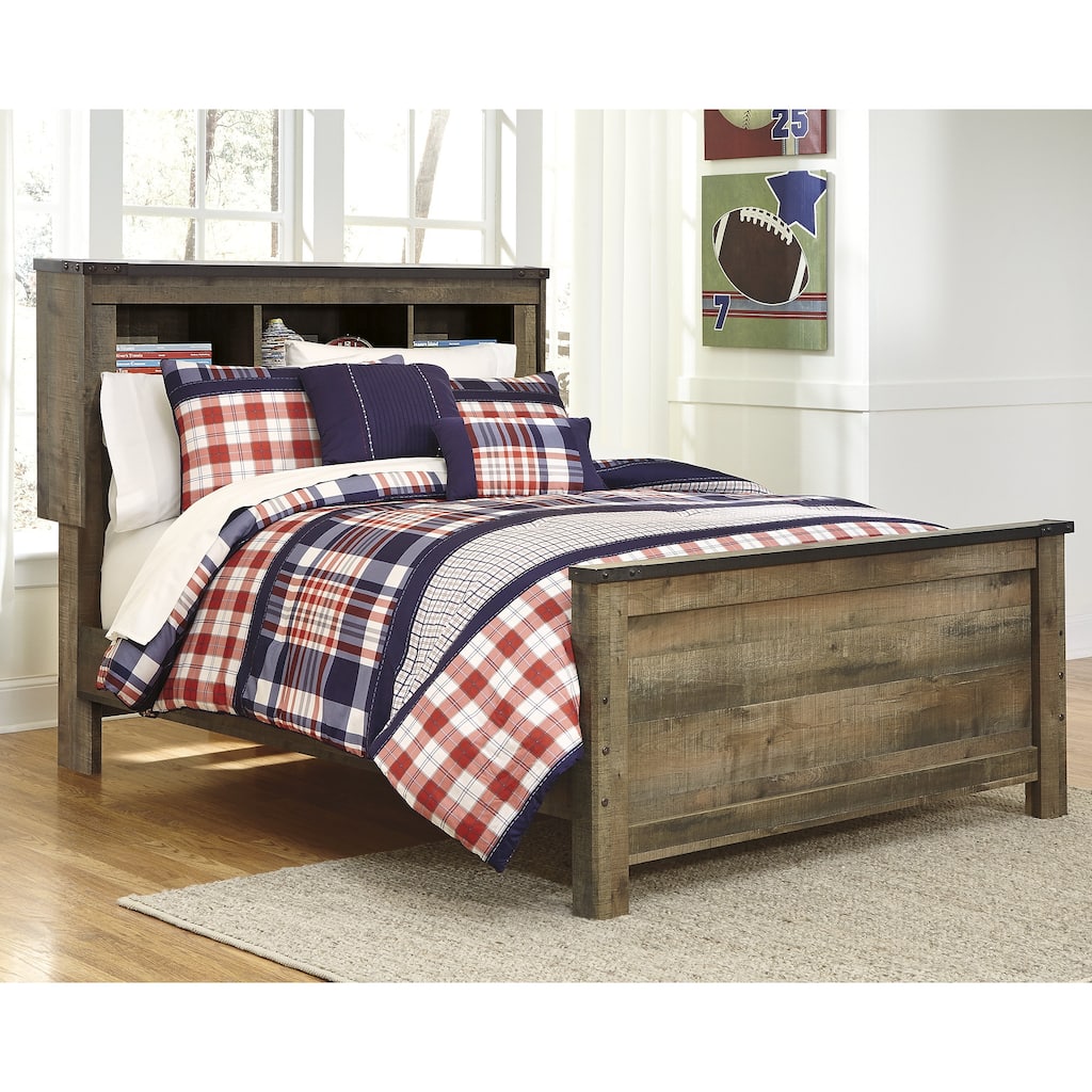 Signature Design by Ashley Trinell Brown Full Bookcase Panel Bed