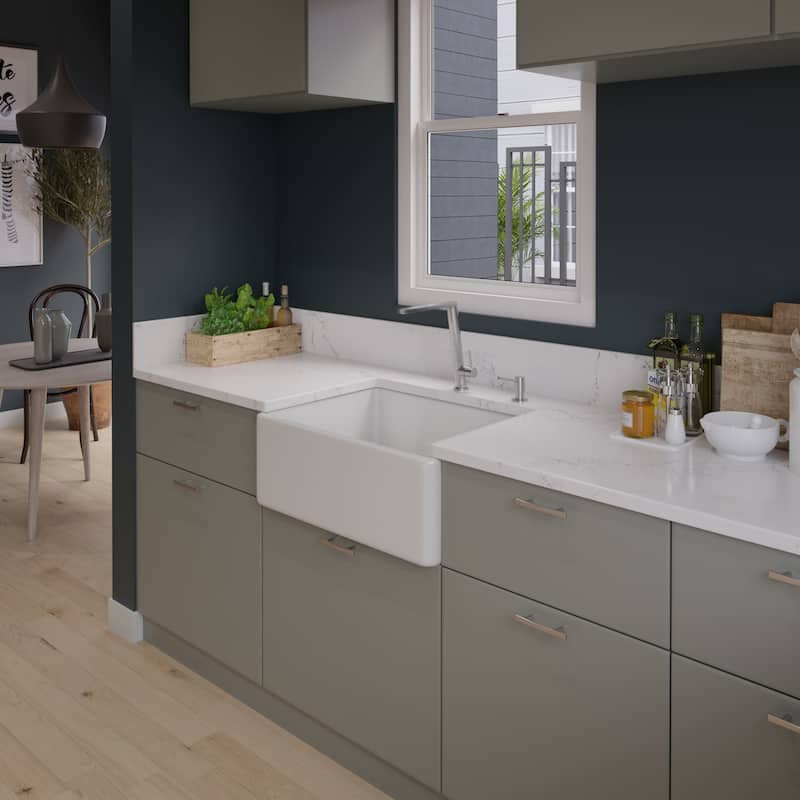 Alfi White Smooth Fireclay 26-inch Farmhouse Kitchen Sink