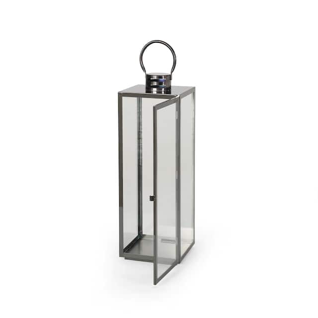 Hawkeye 24-inch Stainless Steel Lantern by Christopher Knight Home
