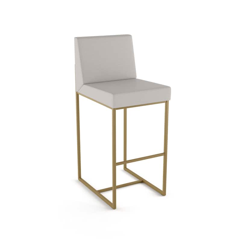 Amisco Derry Counter and Bar Stool - Light Grey Polyester / Golden Metal - Counter Height