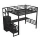 preview thumbnail 8 of 26, Space-Saving Full Size Loft Bed with Desk, Storage & Wardrobe