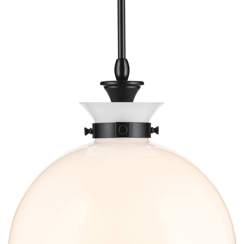Kichler Lighting Laria 15 Inch 1 Light Pendant with Opal Glass in Black