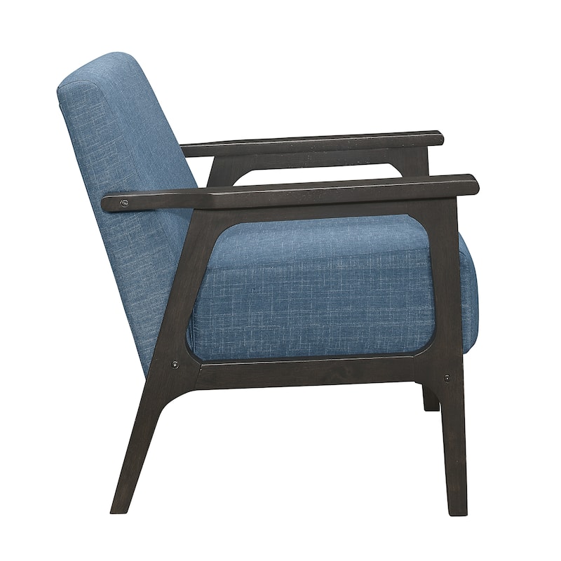 Fabric Upholstered Accent Chair with Antique Gray Frame