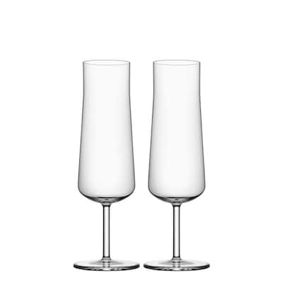 Orrefors Informal Champagne Flute Stem Set of 2 - 7.4 oz.