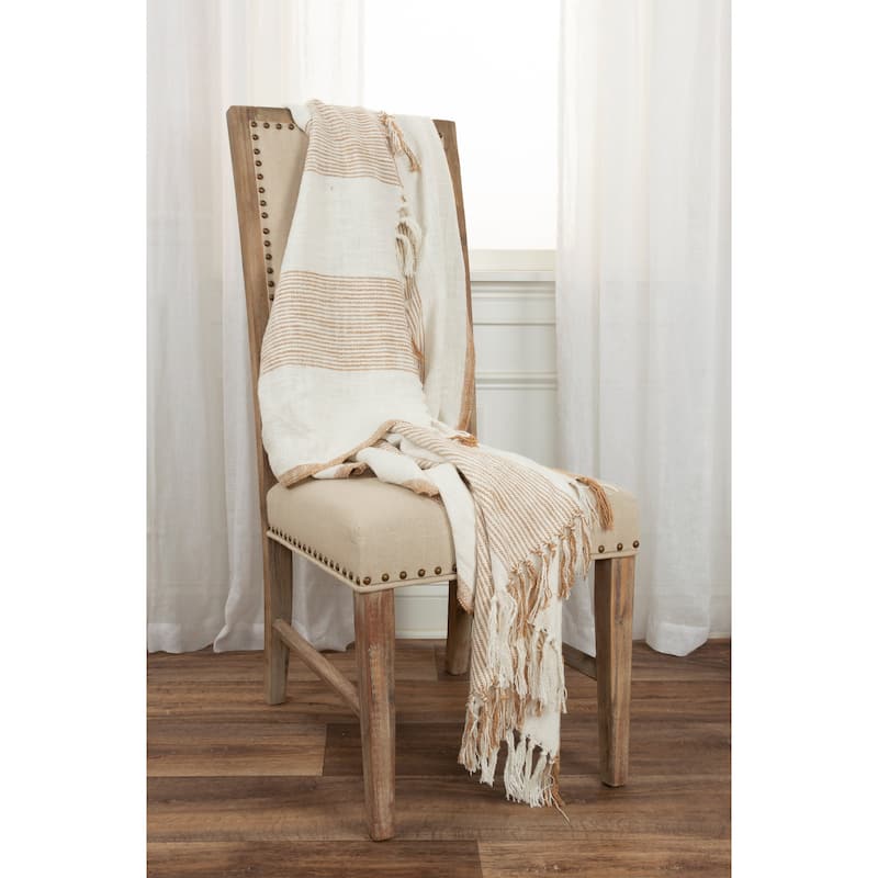 Rizzy Home Boho Stripe Woven Textured Cotton Throw