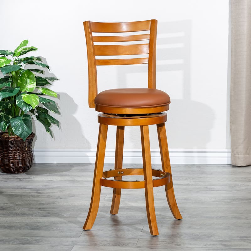 DTY Indoor Living Granby 4-Slat Back Swivel Stool