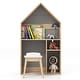 preview thumbnail 4 of 6, 2-in-1 Kids House-Shaped Table and Chair Set-Gray - Grey