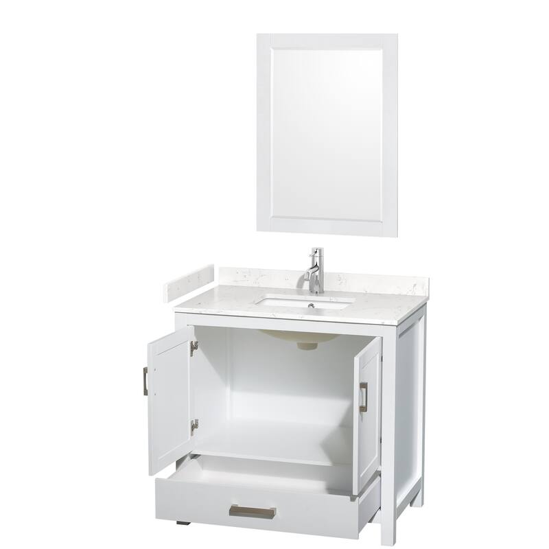 Wyndham Collection Sheffield 36" Single Bathroom Vanity, Carrara