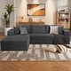 preview thumbnail 15 of 28, WINSOON Plush Modular Sectional Sofa with Pillows grey - Left Facing