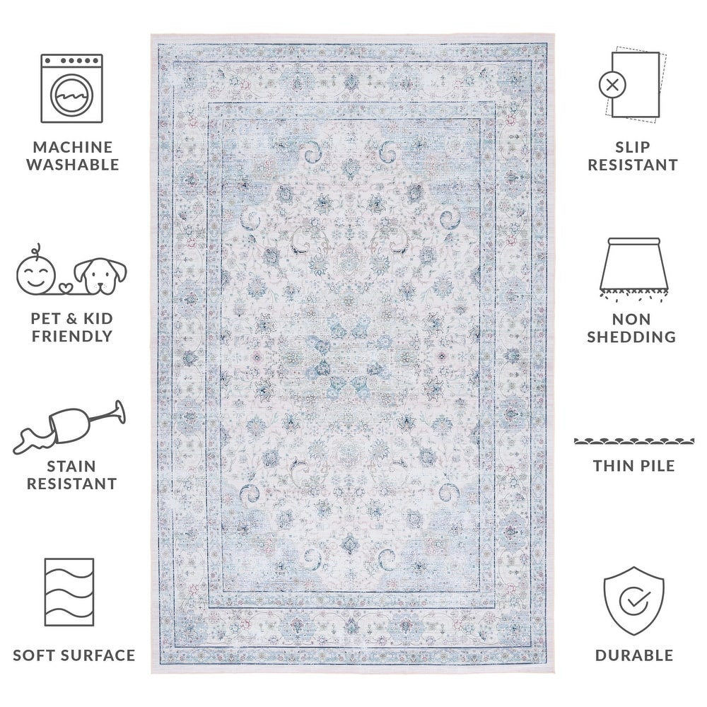 SAFAVIEH Tucson Machine Washable Slip Resistant Abigail Oriental Rug