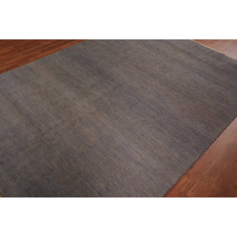 Gray Modern Gabbeh Oriental Area Rug Handmade Dining Room Wool Carpet - 5'8" x 7'11"