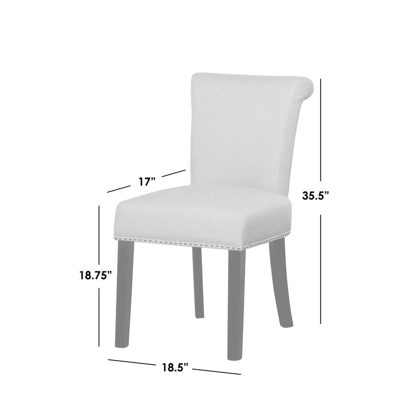Simple Living Adeline Grey Upholstered 5-piece Pedestal Dining Set