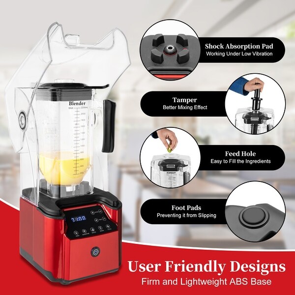 2.2L Soundproof 15-Speed Blender Ice Crush Smoothie Maker With