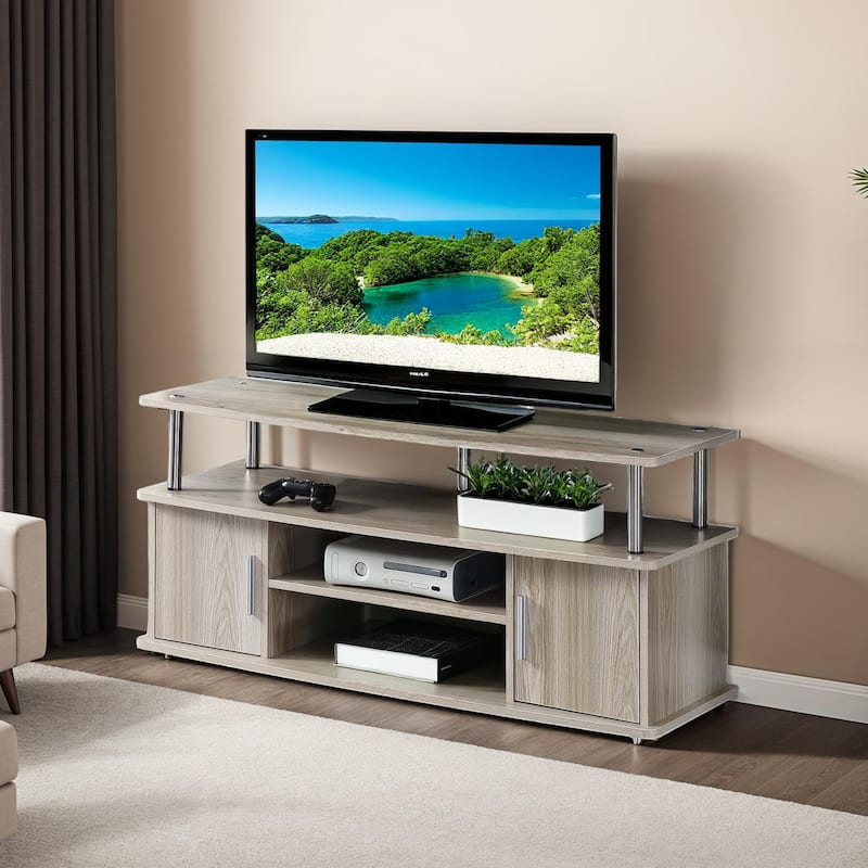 Convenience Concepts Designs2Go Monterey 55 inch TV Stand with Cabinets and Shelves - Ice White