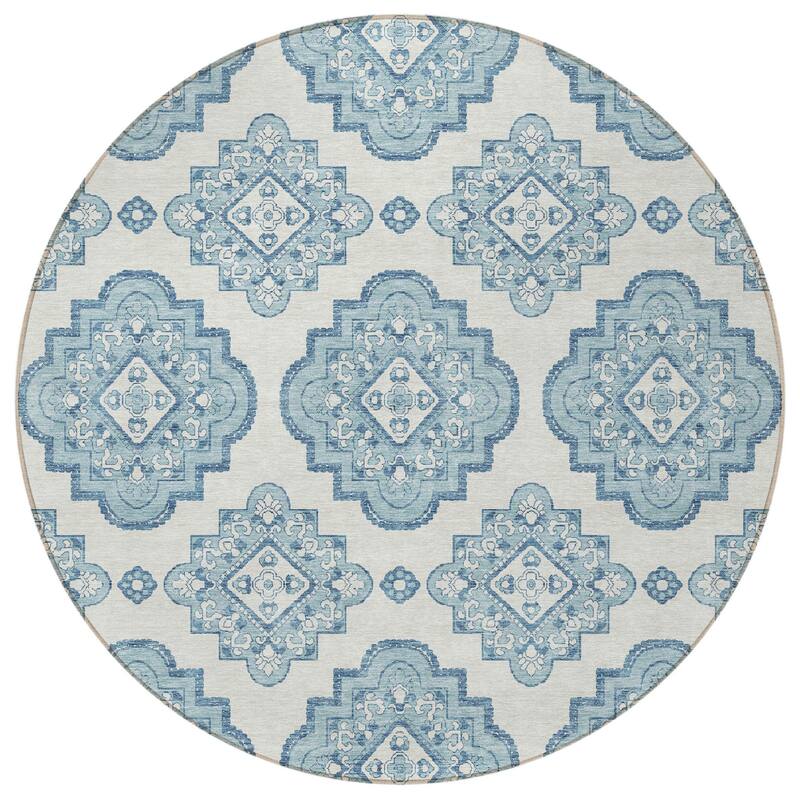 HomeRoots Medallion Transitional Rectangle Outdoor Rug