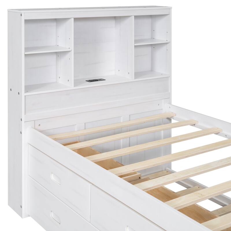 platform bed with Storage Headboard